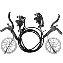 (Black) Hydraulische Scheibenbremsen kompatibel mit E-Bikes, CNC-Aluminium, werkzeuglose Belageinstellung