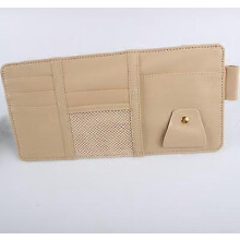(Beige) Organizador de Visor Solar para Carro, Compatível com Maioria dos Modelos, Bolsa para Óculos, Documentos e Telemóvel