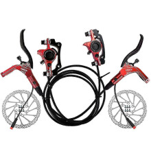 (Red) Hydraulische Scheibenbremsen kompatibel mit E-Bikes, CNC-Aluminium, werkzeuglose Belageinstellung