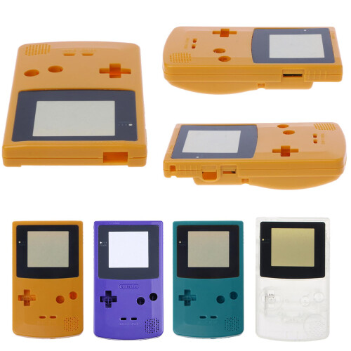 (Clear) Full Replacement Housing Shell Case Cover compatible with Nintendo Game Boy Color, Plastic, Multiple Colour Options 1