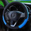 (Blue) Capa de Volante para Carro Compatível com NIGHTKIST, Couro Sintético Antiderrapante, 14.6 x 15.0 Polegadas, Preto 3