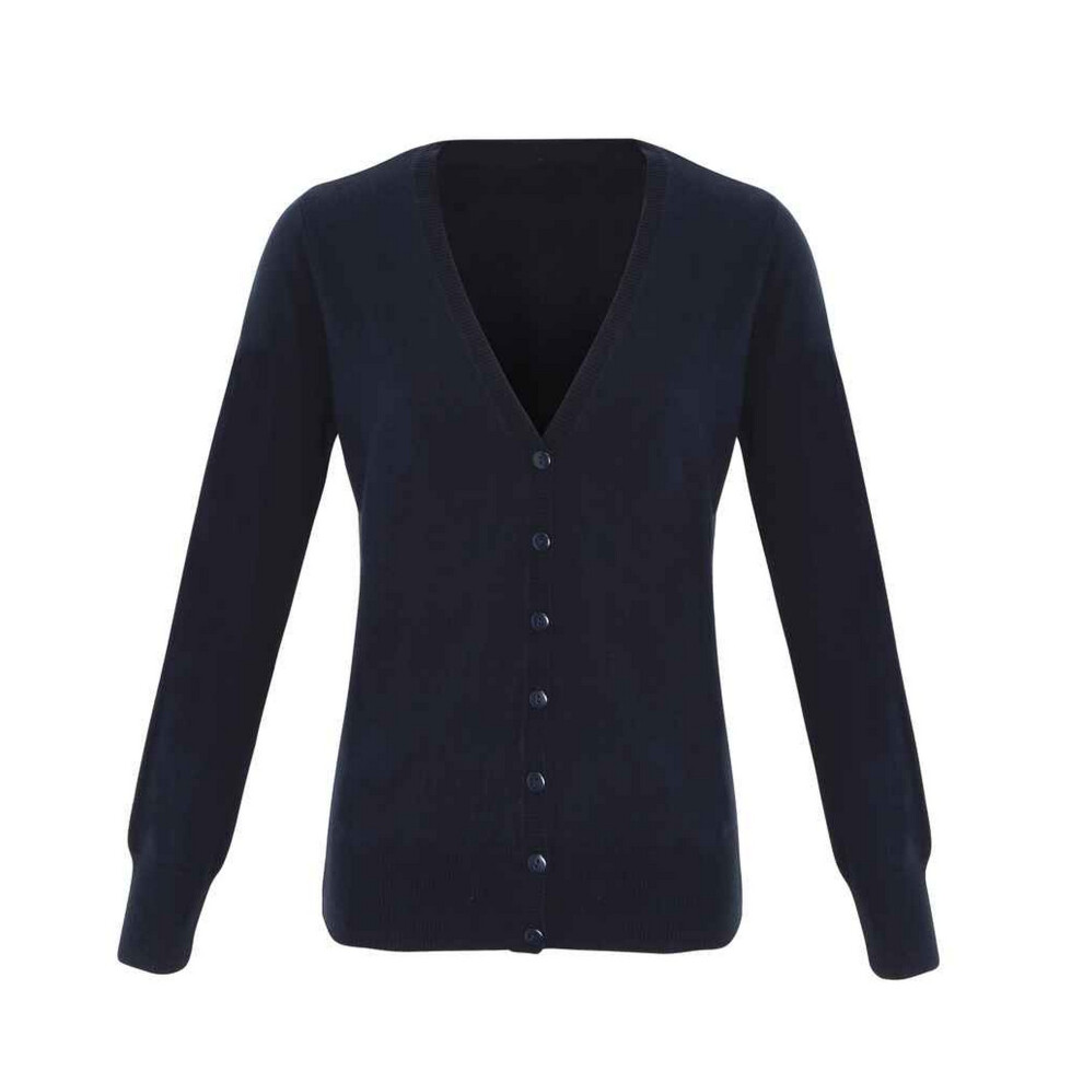 Premier (10 Uk, Navy) Womens/Ladies Essential Acrylic V Neck Cardigan