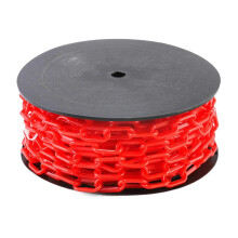 (Red) Sicherheitskette aus Kunststoff, 25 Meter, 6 mm dick, für Baustellen- und Laderampenabsperrungen