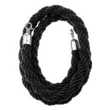 (Black) Isolierseil aus 32 mm dickem Nylon mit verchromten Karabinerhaken zur Personenführung in Geschäftsräumen und bei Veranstaltungen