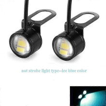 (Ice Blue Light) Motorcycle LED Lights compatible with Universal Motorcycles, Eagle Eye Light Source, Aluminium Shell 12V White DRL Fog Light
