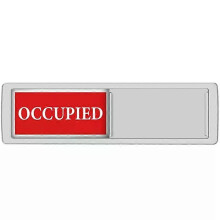 (silver) Toilet Occupancy Sign, Sliding Red-Green Status Indicator with Magnetic Backing, Acrylic 18x5cm for Office Bathroom Privacy
