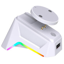 (White) Magnetic Mouse Charging Dock Compatible with Logitech GPW4 Gen 2 and Razer, Wireless Charging Base with Breathing Light Effect