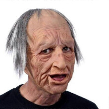 (A) Máscara de Velho Realista em Latex para Adultos, Cobertura Facial Respirável para Festas de Halloween e Eventos