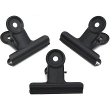 (black) 30 Mollette a libro in metallo nero 51 mm 2 pollici, con foro per appendere, per organizzazione casa ufficio scuola