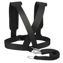 (A1) Arnés para arrastre de neumáticos y trineo, correas acolchadas ajustables, para entrenamiento de resistencia y velocidad, negro, 158 x 42 cm