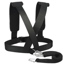 (A2) Arnés para arrastre de neumáticos y trineo, correas acolchadas ajustables, para entrenamiento de resistencia y velocidad, negro, 158 x 42 cm