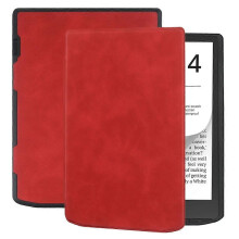 (Red) Leather Tablet Case Compatible with Pocketbook InkPad 4 Color2 3 PB743 PU Leather Protection