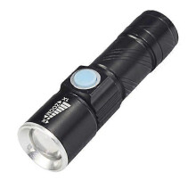 (White Light) Bicycle LED Headlight, USB Rechargeable 1200 Lumen Telescopic Zoom, Aluminium Alloy, 3 Modes, 360 Rotatable Mount, for Cycling Fishing