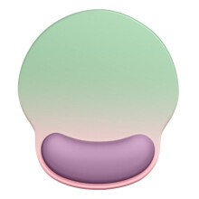 (Light green) Ergonomisches Silikon-Mauspad mit rutschfester Handgelenkauflage, 250 x 220 mm, verschiedene Farben für den Einsatz im Büro.