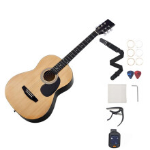 Guitare Acoustique Dreadnought 6 Cordes-Duoku-102 cm-Table en Epicéa Massif-Fond en Tilleul-Idéale pour les Adultes Débutants.