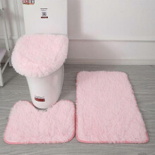 (pink) Tapete de Banheiro 3 Peças Microfibra Absorvente Antiderrapante para Chuveiro
