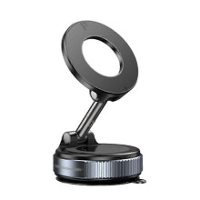 (Black, K007 (Black)) K007 360 Degree Rotation Magnetic Car Phone Holder, Zinc Alloy Suction Cup Mount for Dashboard and Windscreen