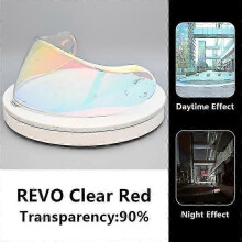 (Revo Red) Viseira de Capacete para Moto Compatível com Shoei Neotec 3, Lente de Substituição em Policarbonato Anti-Risco