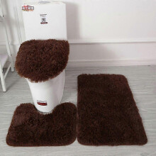 (coffee) Tapete de Banho 3 Peças, Capa de Vaso Sanitário Felpudo, Absorvente e Antiderrapante
