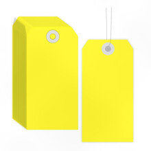 (Lemon yellow) Blanco hangtags met metaaldraad, speciaal papier offsetdruk, 2.36 x 4.72 inch, voor etikettering van voedsel, kleding en wijnvoorraad