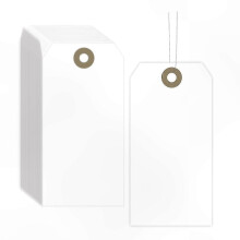 (White) Blanko-Hängeetiketten mit Draht, 6 x 12 cm, Spezialpapieretiketten für Lebensmittel, Kleidung, Wein, Inventurkennzeichnung, 100er-Packung