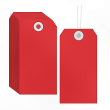 (Red) Blanko-Hängeetiketten mit Draht, 6 x 12 cm, Spezialpapieretiketten für Lebensmittel, Kleidung, Wein, Inventurkennzeichnung, 100er-Packung