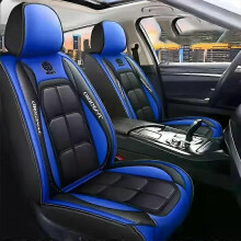(blue, 2pcs) 1pcs Universal Artificial Leather Car Seat Cover, All Seasons PE Foam Cushion for Driver or Passenger Seat