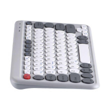(Grey) Draadloos toetsenbord met Bluetooth en 2,4 GHz, compatibel met meerdere apparaten, compact ergonomisch ontwerp met 78 toetsen.