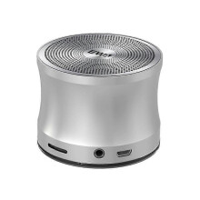 (Sliver) Portable Metal Bluetooth Speaker with 360 Hi-Fi Stereo, IPX5 Waterproof, Bass Diaphragm, 10-Hour Playtime
