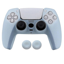 (SKY BLUE) Anti-slip Soft Silicone Game Controller Cover compatible with Sony PS5, Protective Gamepad Skin Case with 2 Thumb Grips Caps