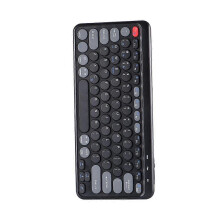(Black) Draadloos toetsenbord met Bluetooth en 2,4 GHz, compatibel met meerdere apparaten, ergonomisch ontwerp.