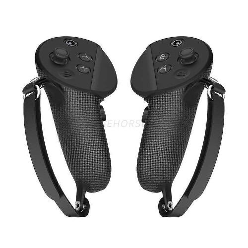 (Black) Compatible with Meta Quest Pro VR Controller Protective Cover with Adjustable Knuckle Strap