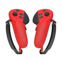 (Red) Compatible with Meta Quest Pro VR Controller Protective Cover with Adjustable Knuckle Strap