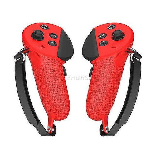 (Red) Compatible with Meta Quest Pro VR Controller Protective Cover with Adjustable Knuckle Strap