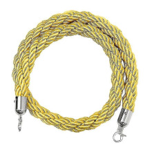 (Yellow) Absperrseil zur Besucherlenkung, gedrehtes Seil mit Haken, Nylon, 32 mm Durchmesser, 1,5 m Länge, für Absperrpfosten und Wandbefestigungen
