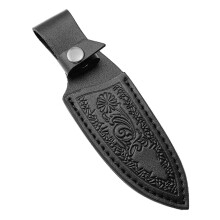 (Black) Messeretui aus echtem Leder, wasserdichte Gürteltasche für Küche, Camping, Restaurants, Schwarzbraun, 3,3 x 17,7 cm