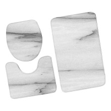 (Light Gray) Conjunto de Tapete Banheiro 3 Peças com Toalha de Vaso U e Antiderrapante