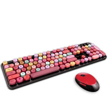 (Colorful) Kabelloses Tastatur-Maus-Set, vergrößertes, ergonomisches Design, verstellbarer Ständer, für Gaming und Bürogebrauch