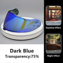 (Dark Blue) Viseira de Capacete para Moto Compatível com Shoei Neotec 3, Lente de Substituição em Policarbonato Anti-Risco