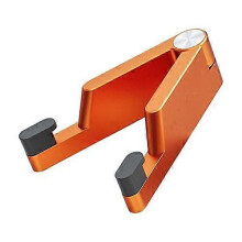 (Orange) Boneruy T1 Folding Aluminium Alloy Stand Compatible with Mobile Phones and Tablets Under 13 Inches, Adjustable Height, Portable