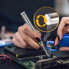 (Black) USB-Akku-Lötkolben-Set, tragbares Schweißgerät mit einstellbarer Temperatur und Sicherheits-Standby-Modus