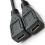 (Right turn) Micro USB Y Splitter Cable, 30cm Black, Dual Port for Simultaneous Charging and Data Sync, Compatible with Micro USB Devices 3