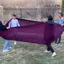 (purple, 200x75CM) Elastische trainingsbuis in de maten S/M/L voor teambuilding en groepsspellen in de buitenlucht.
