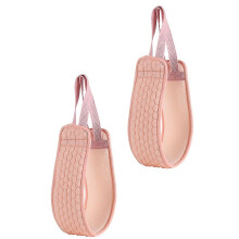 (pink) Zestaw ręczników do mycia ciała, dwuczęściowy, dwustronny, długi ręcznik kąpielowy z patykiem do masażu pleców, usuwającym kurz
