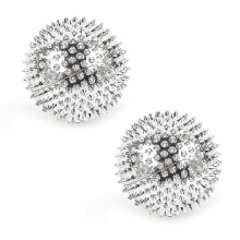 (Silver, 32mm) Zestaw 2 piłek do masażu, igły do akupresury szyi, pleców i barków, materiał przyjazny dla środowiska