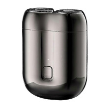 (Grey) Men's Electric Shaver with Floating Dual Heads for Comfortable Shave and Travel