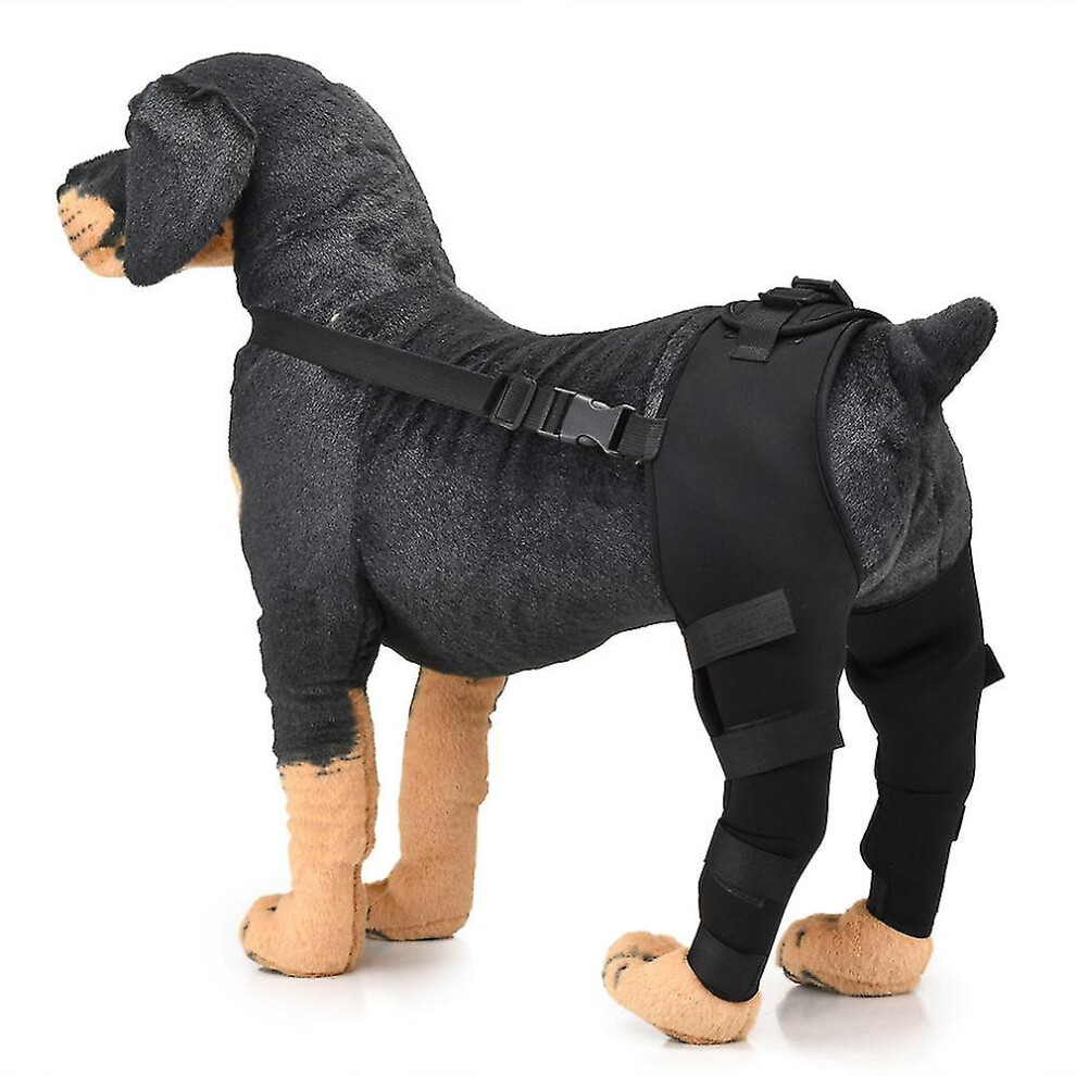 (Black, M(for 14.5-22.5kg)) Dog Knee Support Brace for Joint Injury Rehabilitation and Hind Leg Protection