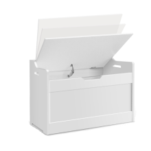 Wooden Storage Chest Trunk, Storage Bench with Lid, Large Toy Box Organizer with Safety Hinge