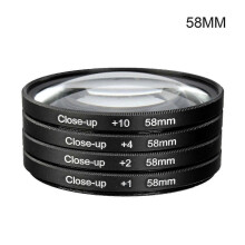 (58mm) 4-osainen makro-lähikuvaussuodinsarja, +1 +2 +4 +10, useita kierrekokoja pienten kohteiden ja yksityiskohtien lähikuvaukseen