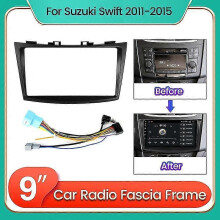 (B) Car Radio Dashboard Panel Frame Power Cord Compatible with Suzuki Swift 4 2011-2015